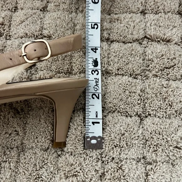 Alex Marie Beige Peep-Toe Slingback Mules - Picture 6 of 6